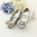 Golden/silver color girls shoes new arrival walker kids shoes footwear china wholesale baby girl wedges sandals